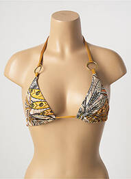 Haut de maillot de bain stretch haut triangles jaune KIWI femme