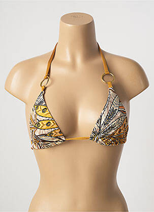 Haut de maillot de bain stretch haut triangles jaune KIWI femme