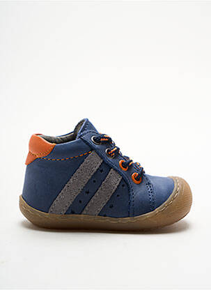 Baskets tissage satiné bout rond bleu BELLAMY garcon