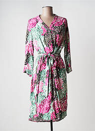 Robe mi-longue coupe fluide manches longues rose SANDWICH femme