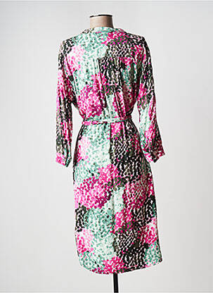 Robe mi-longue coupe fluide manches longues rose SANDWICH femme
