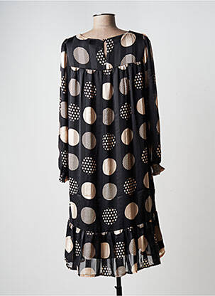 Robe mi-longue manches longues manches longues noir SIGNATURE femme