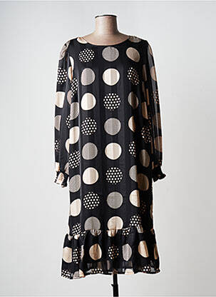 Robe mi-longue manches longues manches longues noir SIGNATURE femme