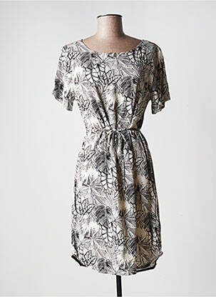 Robe mi-longue manches courtes manches courtes gris ANNA SCOTT femme