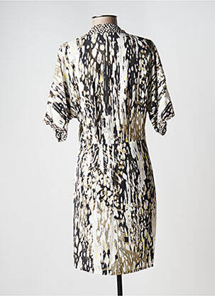 Robe mi-longue coupe fluide manches 3/4 beige ONE STEP femme