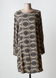 Robe mi-longue coupe fluide manches longues noir LA FEE MARABOUTEE femme