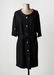 Robe mi-longue manches 3/4 manches 3/4 noir CISO femme