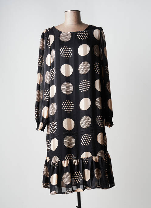 Robe mi-longue manches longues manches longues noir SIGNATURE femme
