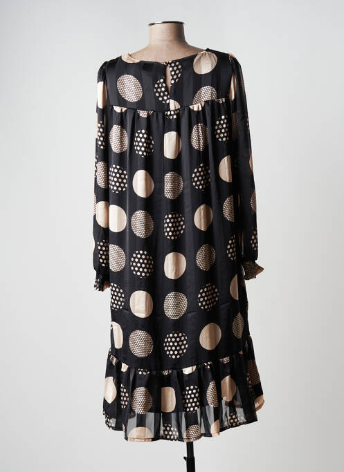 Robe mi-longue manches longues manches longues noir SIGNATURE femme