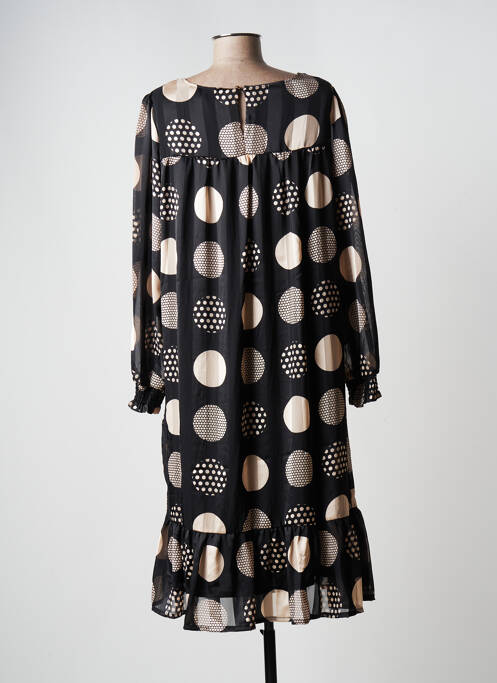 Robe mi-longue manches longues manches longues noir SIGNATURE femme