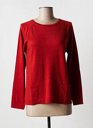 Pull coupe droite manches longues orange CHANON femme