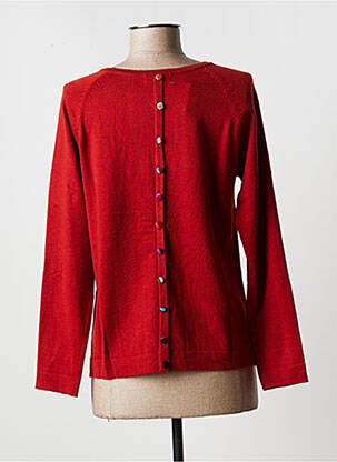 Pull coupe droite manches longues orange CHANON femme