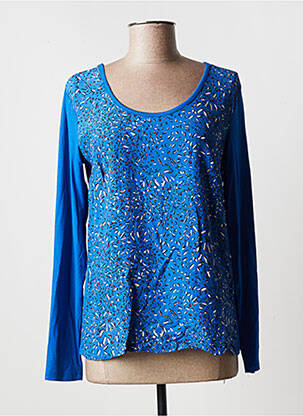 Top tissage crêpe manches longues bleu SANDWICH femme