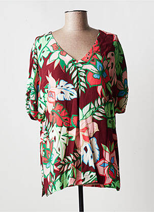 Tunique manches courtes manches manches chauves souris rouge KYRA femme
