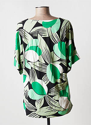 Top stretch manches courtes vert KYRA femme