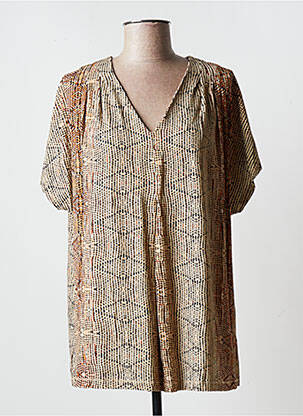 Tunique manches courtes tissage jersey marron CISO femme