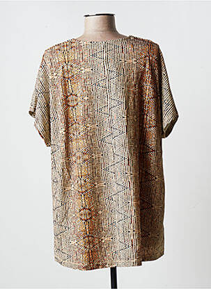 Tunique manches courtes tissage jersey marron CISO femme