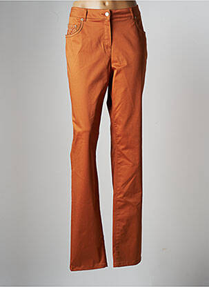 Pantalon slim tissage popeline taille normale orange GREGORY PAT femme