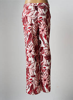 Pantalon droit tissage crêpe taille normale rouge KYRA femme