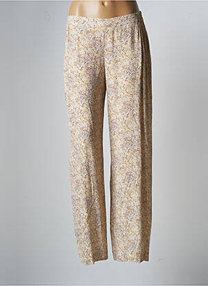 Pantalon large tissage crêpe taille normale beige SIGNE NATURE femme