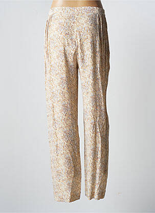 Pantalon large tissage crêpe taille normale beige SIGNE NATURE femme