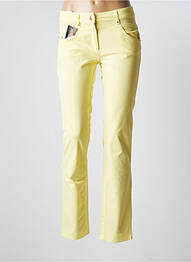 Pantalon slim tissage popeline taille normale jaune ZERRES femme