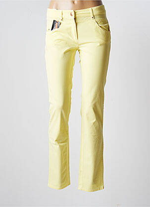 Pantalon slim tissage popeline taille normale jaune ZERRES femme