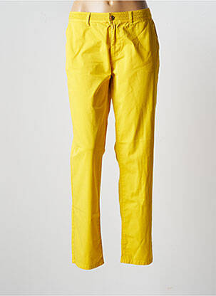 Pantalon chino tissage popeline taille normale jaune ONE STEP femme