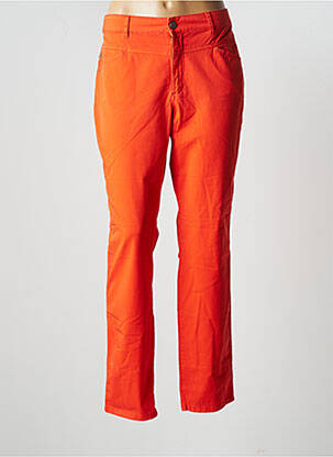 Pantalon slim tissage popeline taille normale orange ONE STEP femme