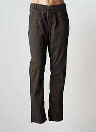 Pantalon slim tissage popeline taille normale vert ONE STEP femme