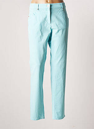Pantalon slim tissage popeline taille normale bleu ZERRES femme