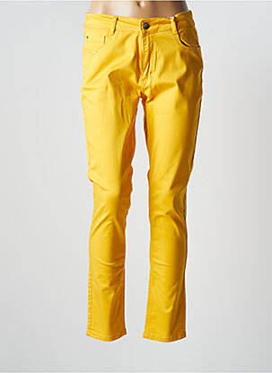 Pantalon slim tissage popeline taille normale jaune PARA MI femme
