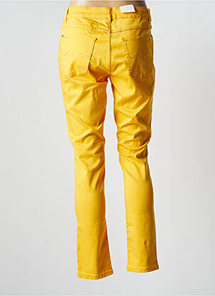 Pantalon slim tissage popeline taille normale jaune PARA MI femme