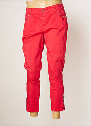 Pantalon 7/8 stretch taille normale rouge COWEST femme
