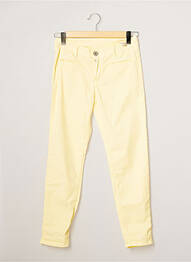 Pantalon slim tissage popeline taille normale jaune DENIM STUDIO femme