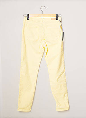 Pantalon slim tissage popeline taille normale jaune DENIM STUDIO femme