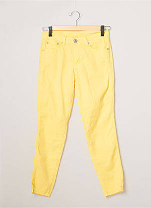 Pantalon 7/8 stretch taille normale jaune DENIM STUDIO femme