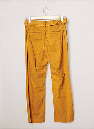 Pantalon droit fermeture zippée sous rabat boutonné taille normale jaune EMMA & ROCK femme