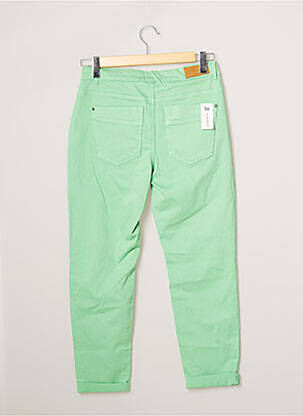Pantalon 7/8 tissage popeline taille normale vert SUMMUM femme