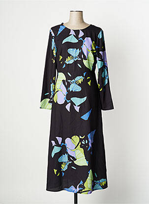 Robe longue manches longues manches longues noir LAAGAM femme