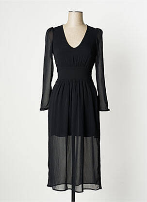 Robe longue manches longues manches longues noir LAAGAM femme