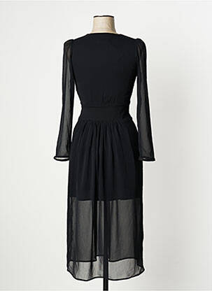 Robe longue manches longues manches longues noir LAAGAM femme