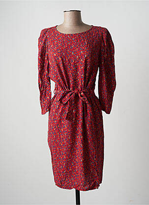 Robe mi-longue manches 3/4 manches 3/4 rouge BONOBO femme