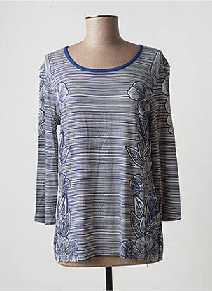 Top tissage jersey manches 3/4 bleu DAMART femme