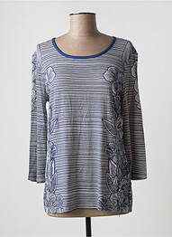 Top tissage jersey manches 3/4 bleu DAMART femme