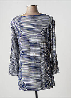 Top tissage jersey manches 3/4 bleu DAMART femme