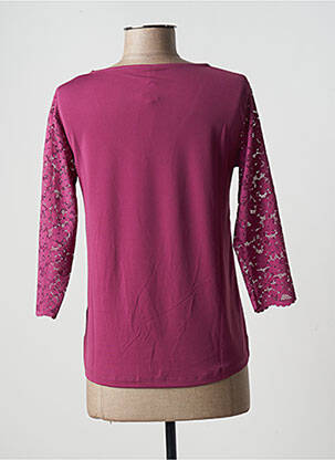 Top col v manches 3/4 rose BLANCHEPORTE femme
