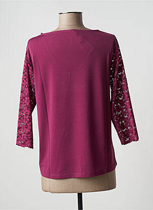 Top col v manches 3/4 rose BLANCHEPORTE femme