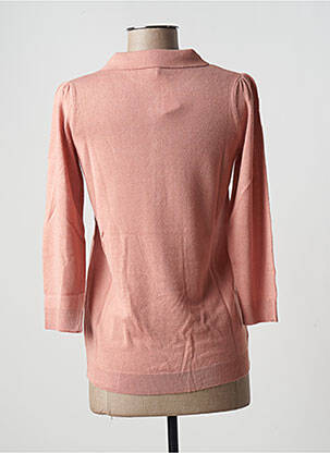 Pull finition bords-côtes manches 3/4 orange BLANCHEPORTE femme