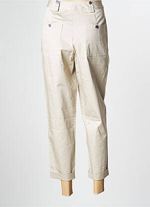 Pantalon 7/8 taille haute taille haute beige VICTORIO & LUCCHINO femme